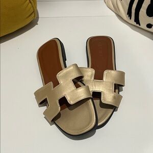 Gold Women's Slide Sandals